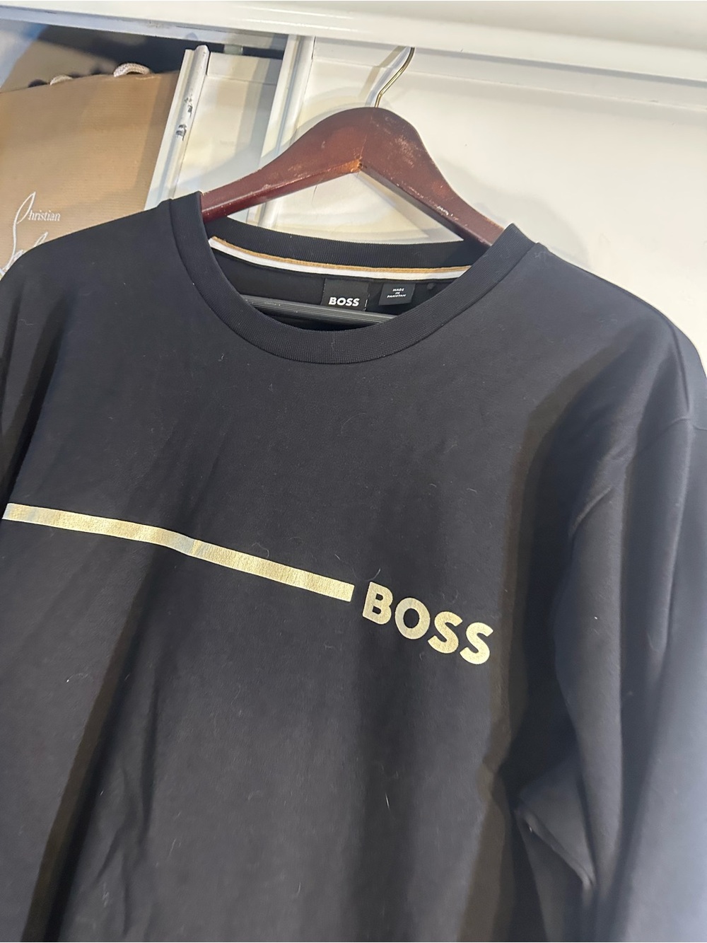 BOSS Men’s Black T-Shirt with Gold Logo